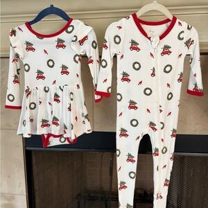 Kyte BABY Holiday Wreath Bodysuit Dress and Footie Set
